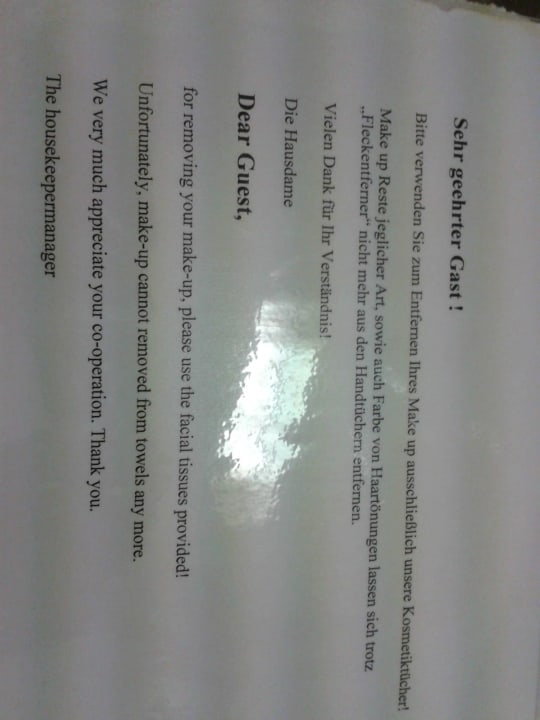 Avviso in bagno City Hotel Kurfürst Balduin