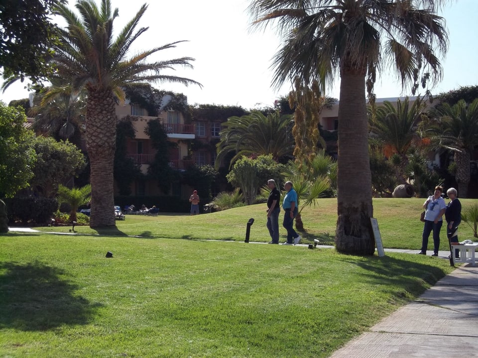 Gartenanlage mit Hotelansicht Anissa Beach & Village