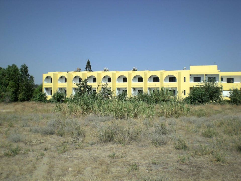 Reni Sky - Ansicht von Süden (vom Strand kommend) Afandou Blu Hotel