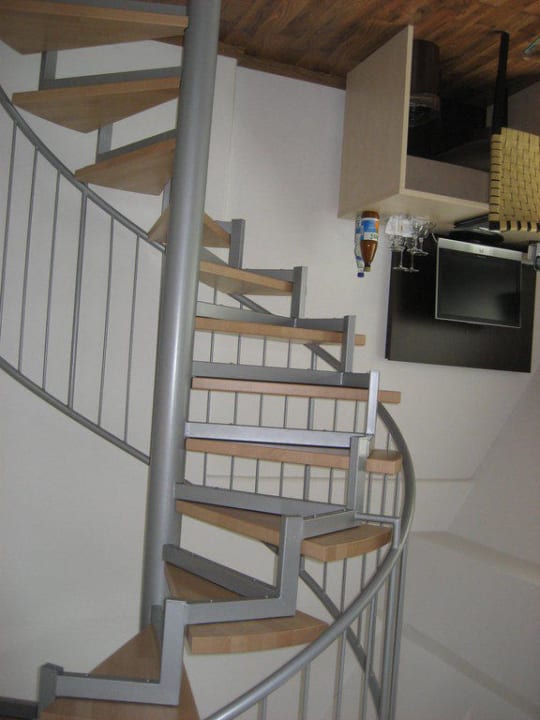 Wendeltreppe von unten nach oben Appertment Hotel im Kornspeicher