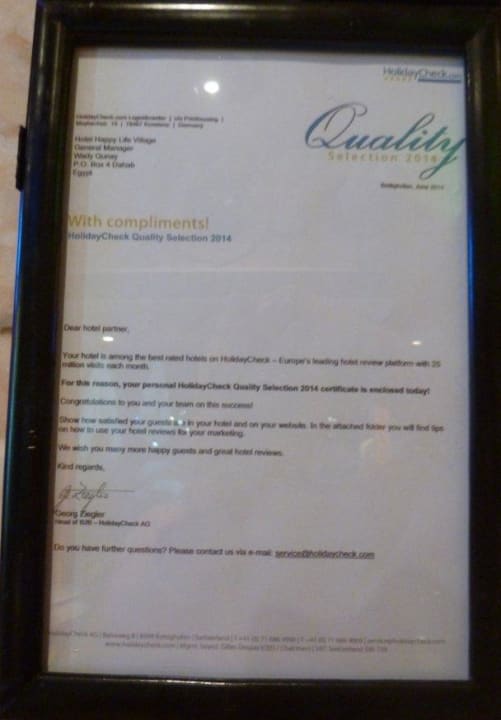 Zertifikation Quality von HolidayCheck Happy Life Village