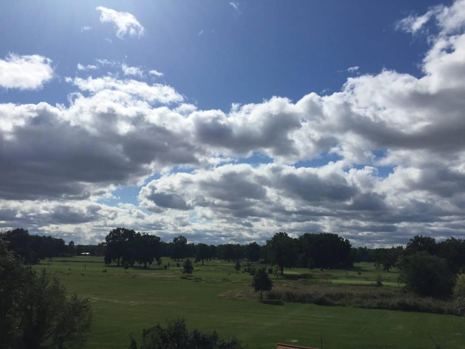 Blick vom Zimmer auf den Golfplatz Wellness Hotel Diamant