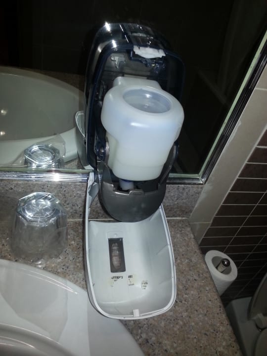 Broken soap dispenser Sol Cosmopolitan Rhodes