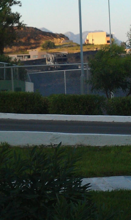 Verbrannter LKW Lagas Aegean Village