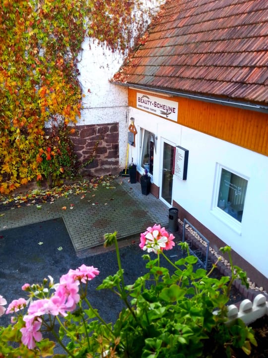 Blick von oben auf die Beautyscheune Bauernhof & Pension Haus Ibe