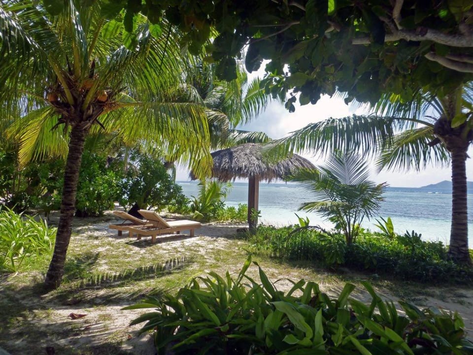Es sind genügend komfortable Liegen vorhanden La Digue Island Lodge