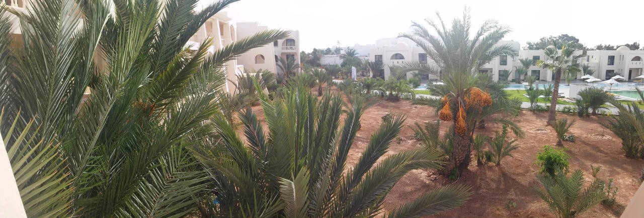 Ausblick vom Zimmer auf den Garten Djerba Aqua Resort
