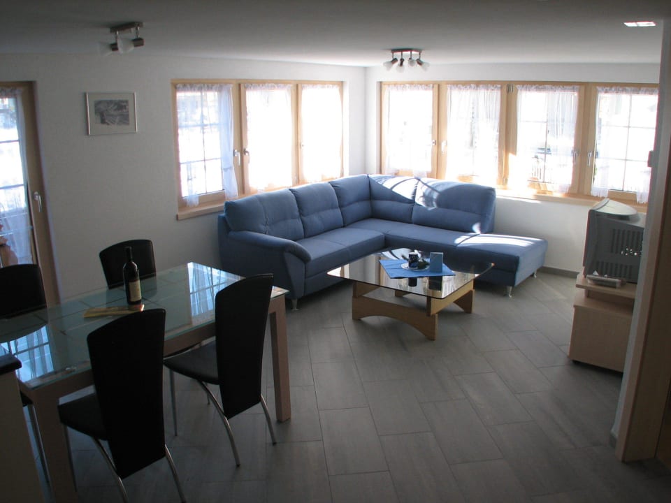 Wohnzimmer Ferienwohnung Castellino Saas-Grund