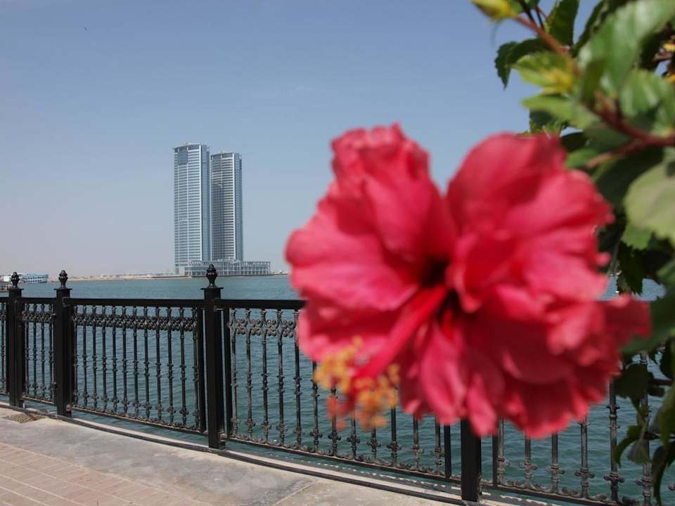 Widok na zatokę z hotelu Hilton Garden Inn Ras Al Khaimah