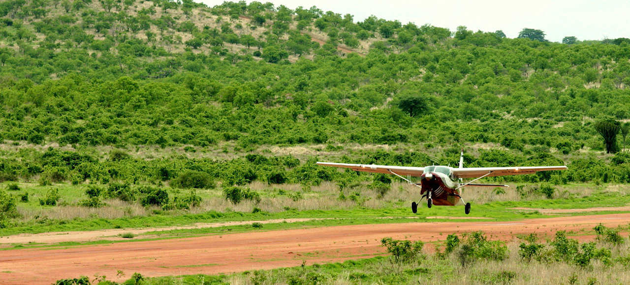 Airstrip arrival Kwihala Tented Camp Ruaha