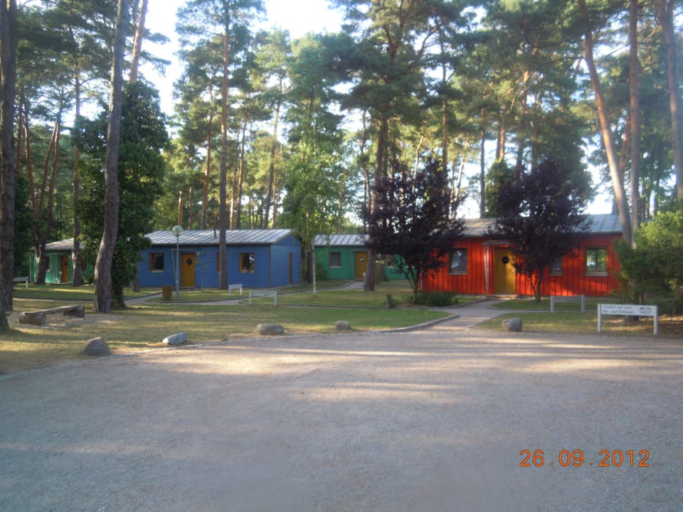 Blick auf die Bungalows Ferienpark Am Glubigsee