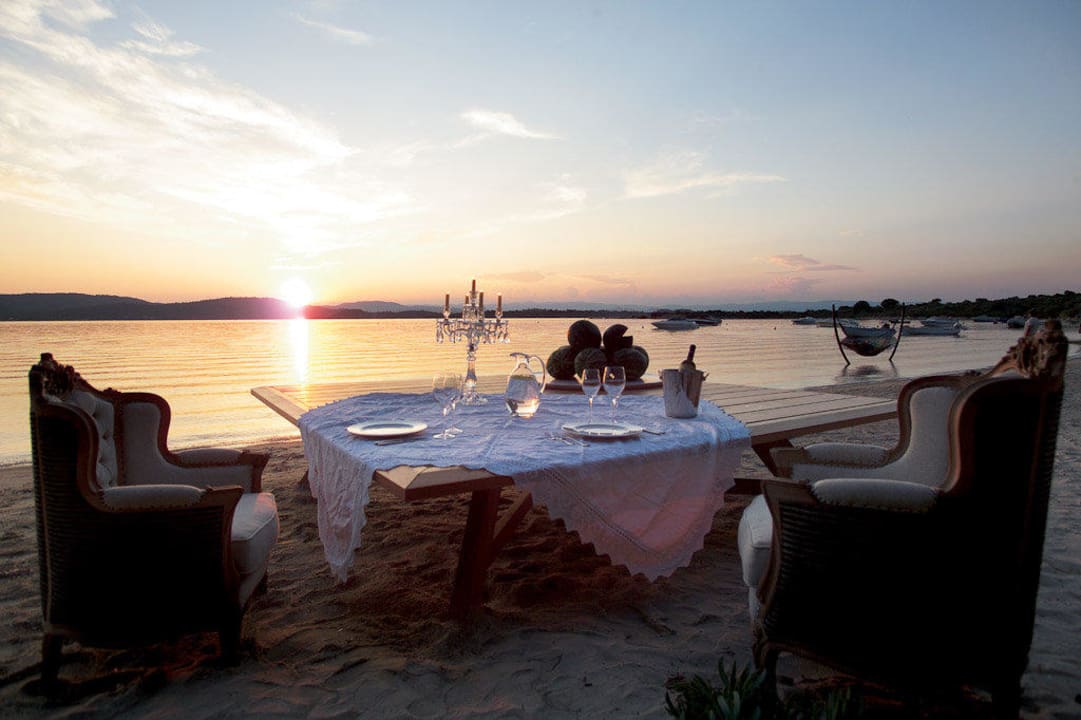Private dining on the beach Ekies All Senses Resort, a Member of Design Hotels