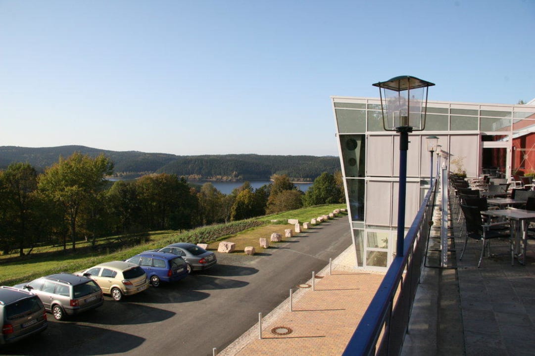 Blick von der Restaurantterrasse Hotel Am Bühl
