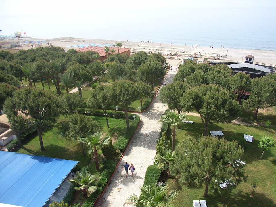 Blick aus dem 5. Stock Club Turtas Beach Hotel