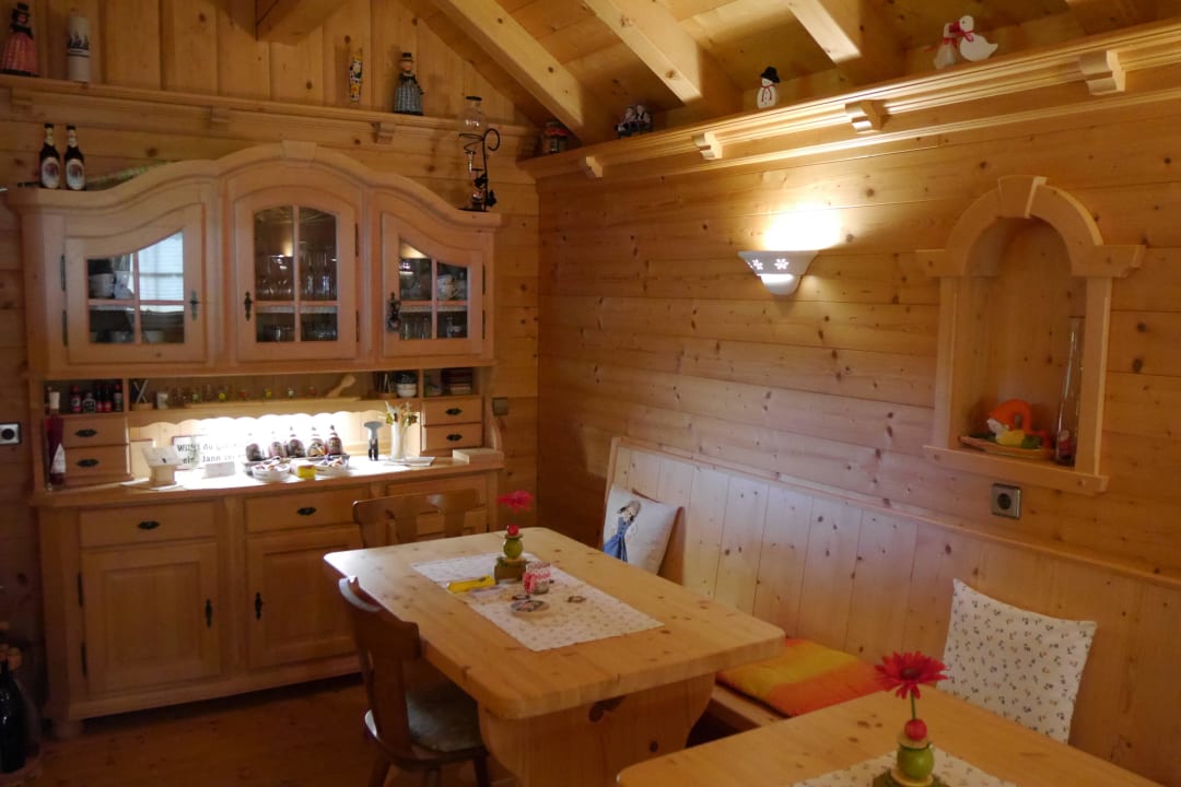 Blockhütte innen Gästehaus Weihrer