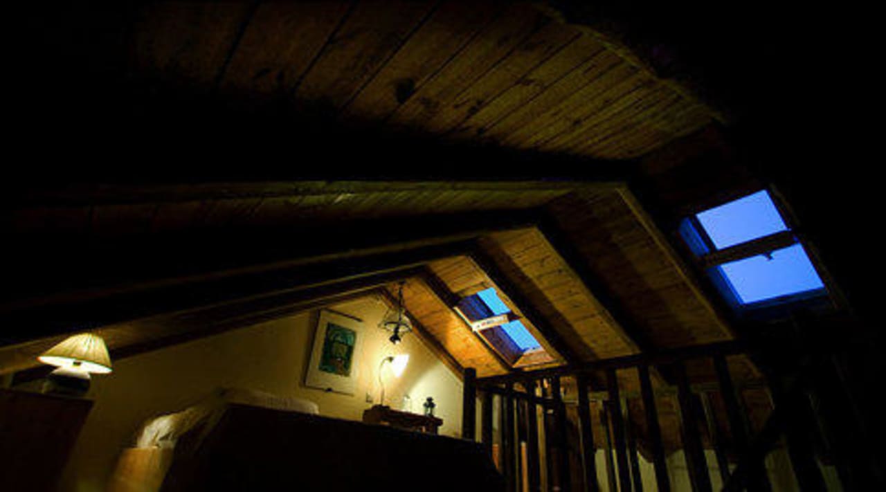 Double bed in apt. Mare attic Nostos Studios & Apartments