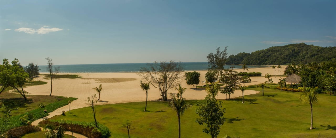 Blick vom Balkon Shangri-La's Rasa Ria Resort & Spa