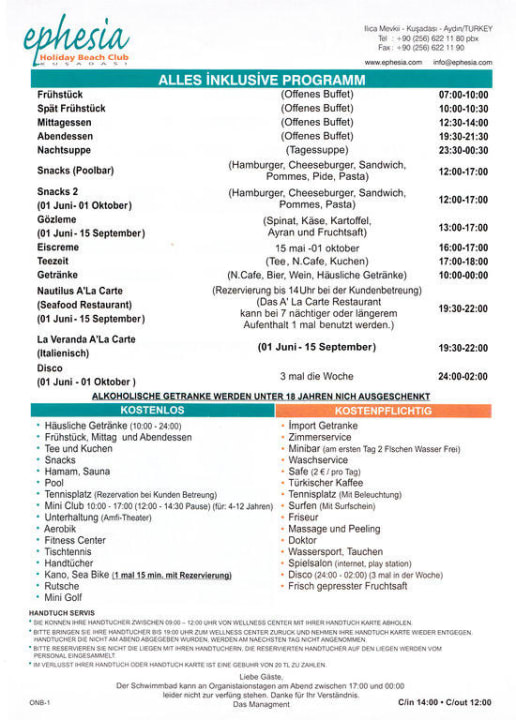 Infoliste Ephesia Holiday Beach Club