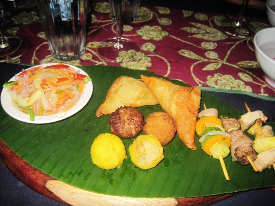 Sansibarisches Menü, sehr lecker! Chuini Zanzibar Beach Lodge
