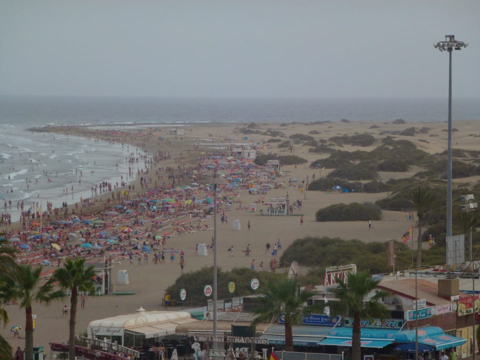 Blick auf Hauptstrand und Dünen allsun Hotel Lucana