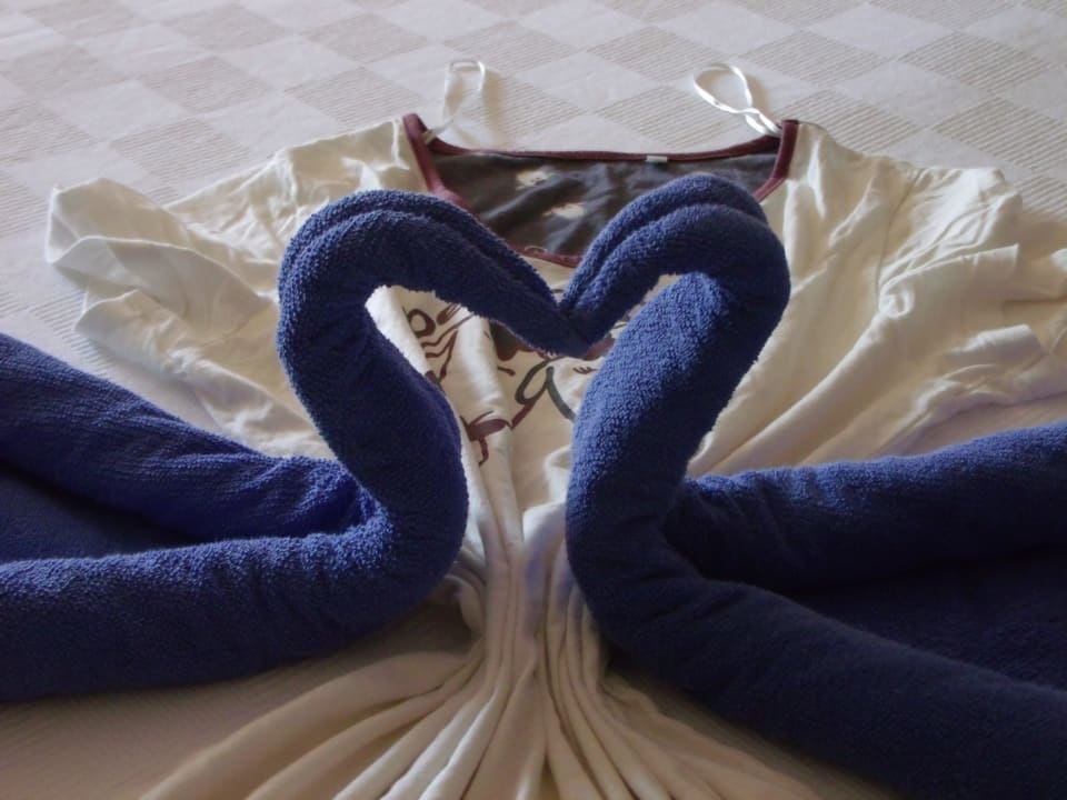 Schwan-Überraschung auf dem Bett Grand Kaptan