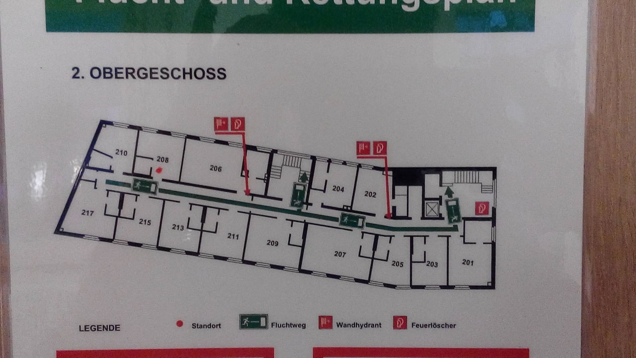 Zimmeraufteilungs-Plan Stadthotel Kassel