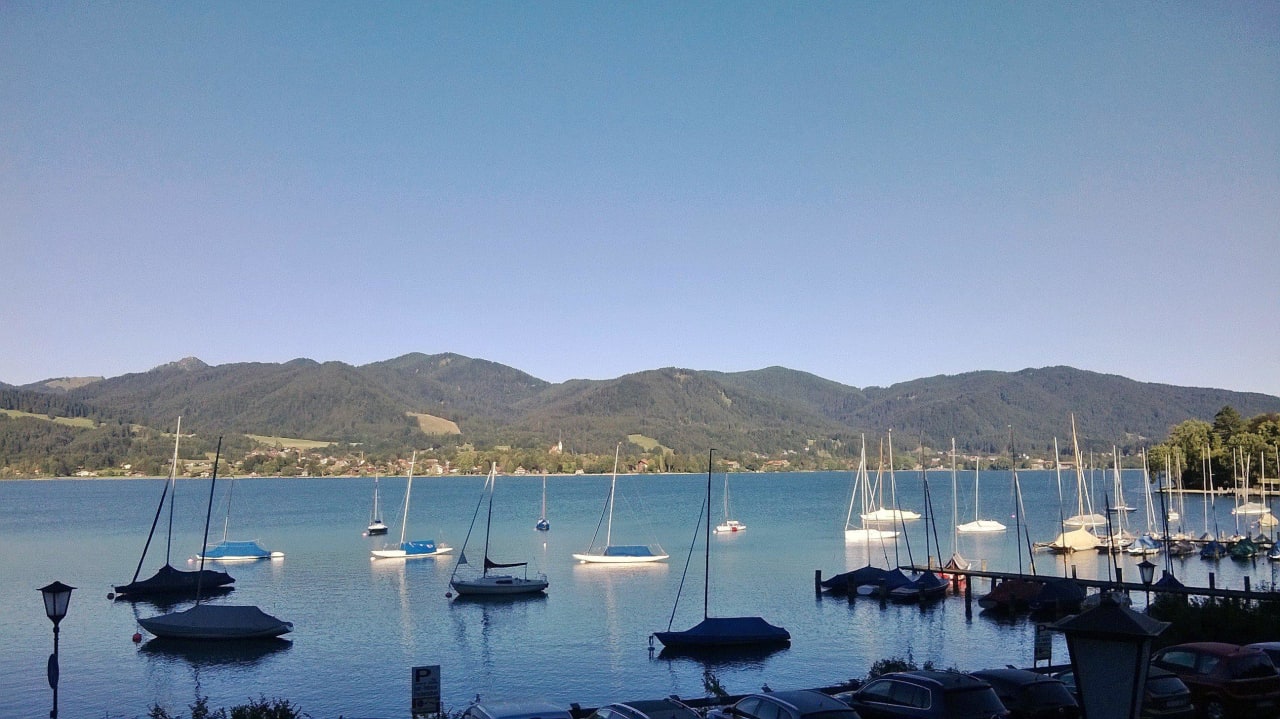 Zimmeraussicht auf den See Hotel Fischerstüberl am See