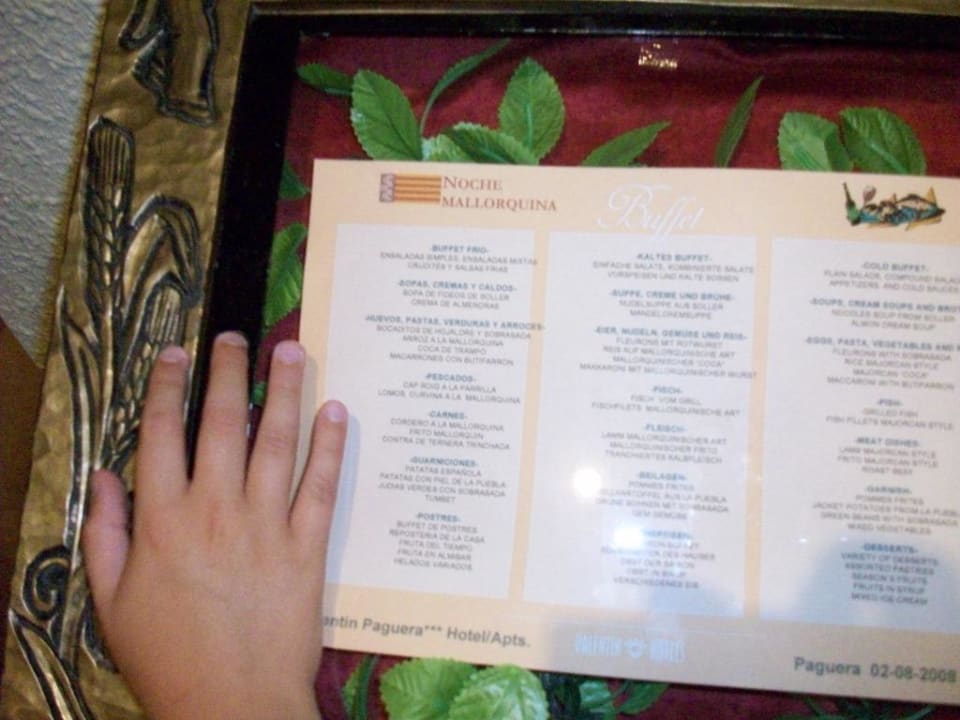 Speisekarte Valentin Somni Hotel & Suites