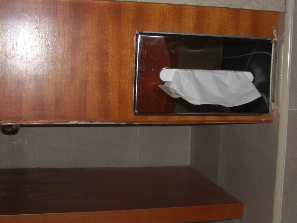 Abgenutzes Tücherbehältinis im Bad Fujairah Rotana Resort & Spa