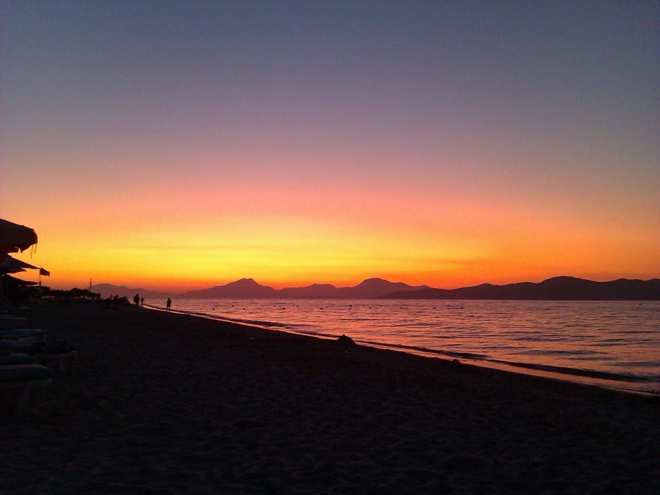 Sonnenuntergang vom Strand aus ananea Kos