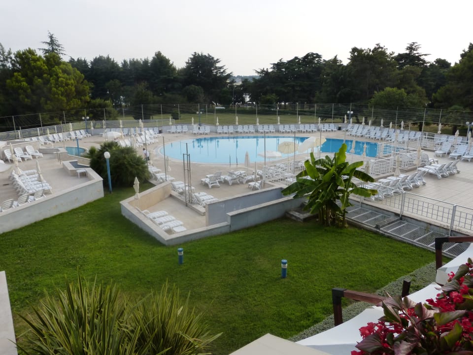 Poolanlage vom Restaurant aus Valamar Parentino Hotel