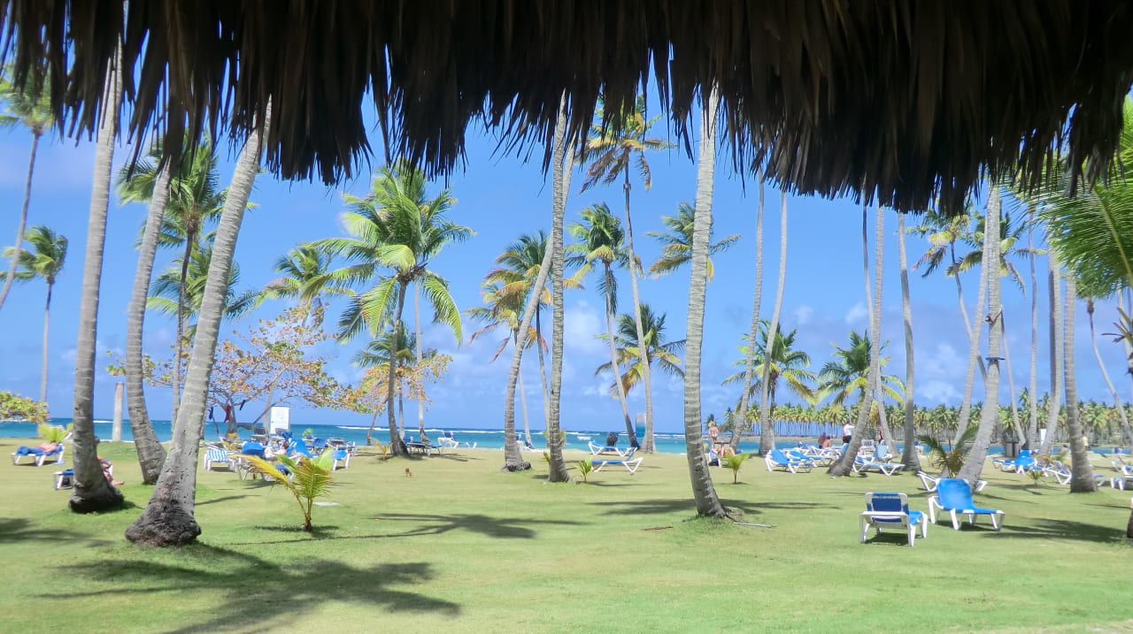 Von der Beachbar Richtung Strand Wyndham Alltra Samana