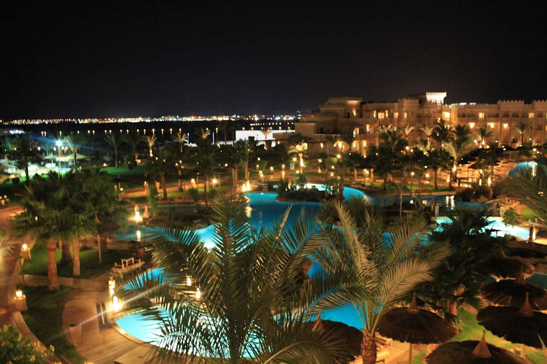 Ausblick vom Zimmer bei Nacht Pickalbatros Palace Resort