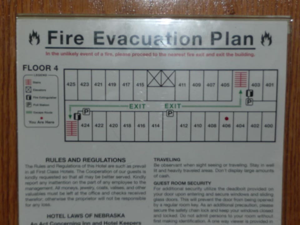Zimmerlageplan oder auch Evacuation Plan Holiday Inn Express Hotel & Suites Columbus