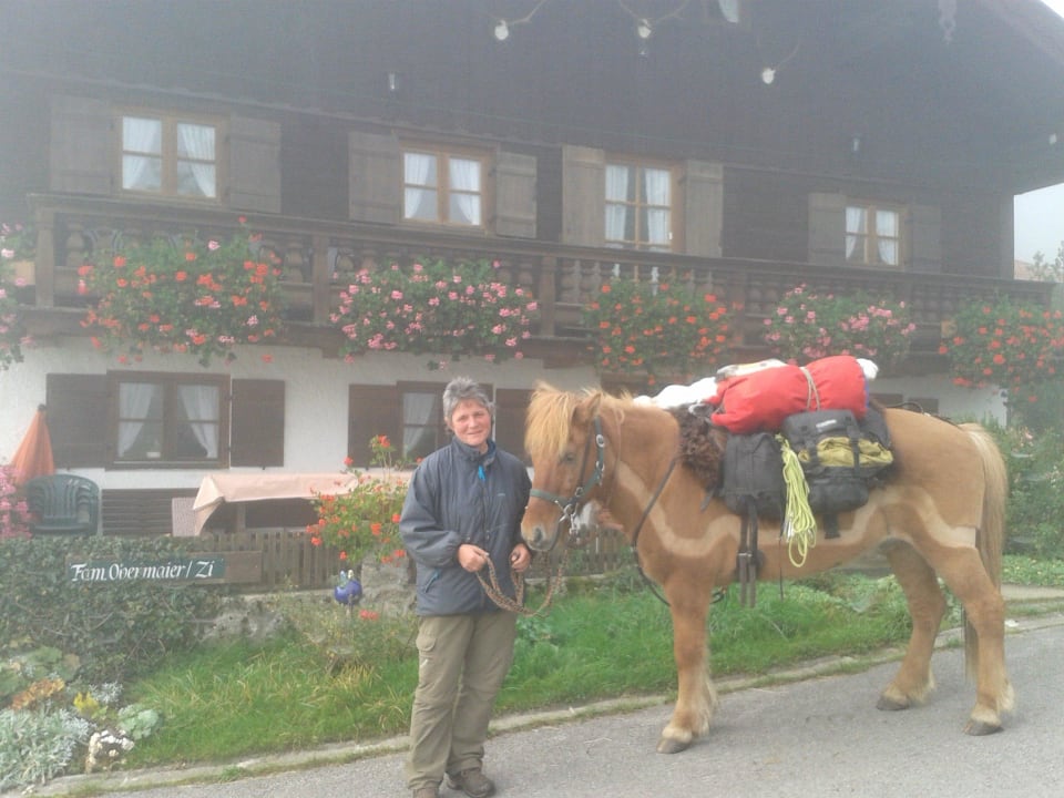 Beim Abritt vor dem Ferienhaus Ferienhaus Stipfing