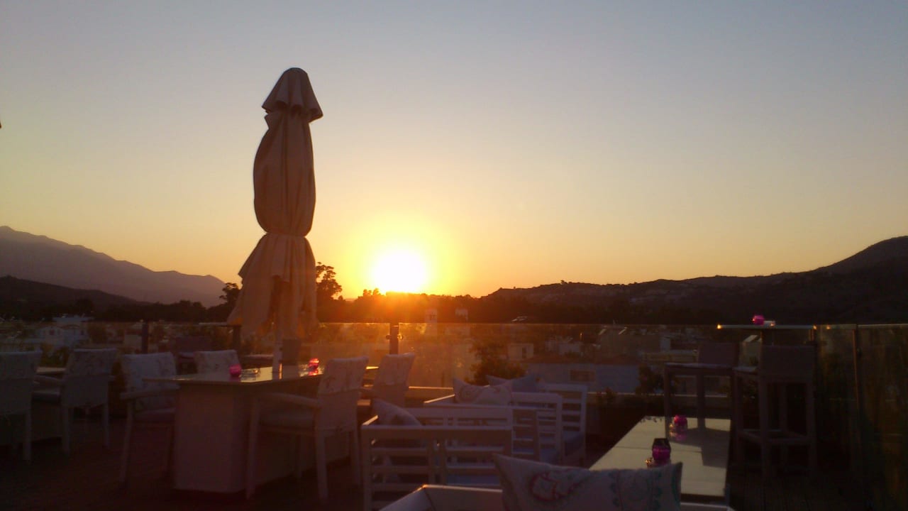 Sonnenuntergang (auf der Skybar) Hotel Corissia Princess