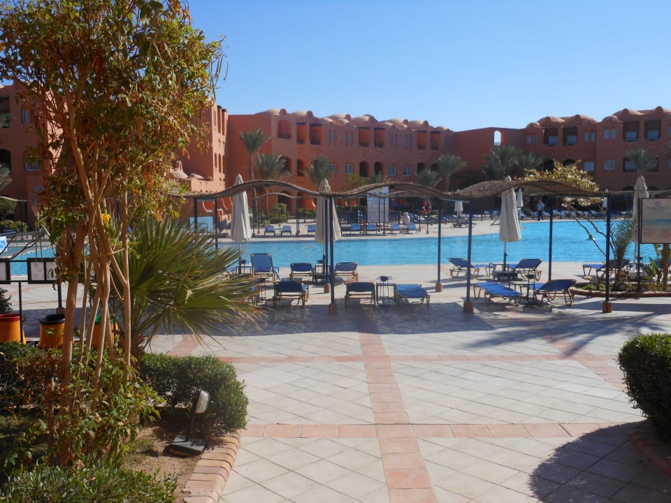 Von der Terrasse auf den Pool Jaz Makadi Oasis Resort