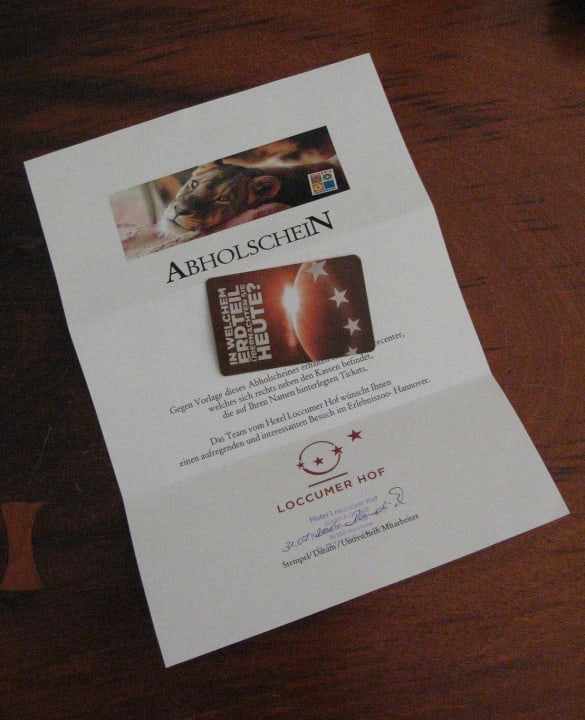 Gutschein für das Zoo-Arrangement June Six Hotel Hannover City