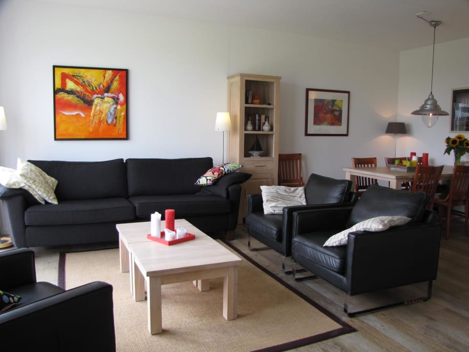 Living in het apartement, met gashaard en opensla Weidevilla 13