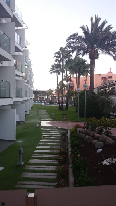 Früh morgens, Rasensprengler Hotel El Palmar