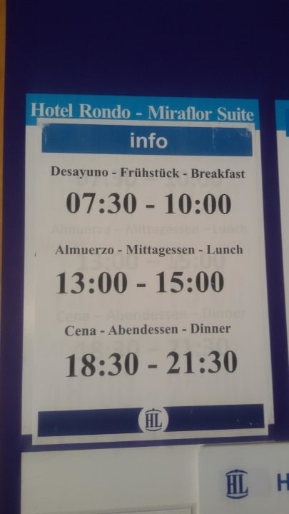 Öffnungszeiten Sommer HL Miraflor Suites Hotel