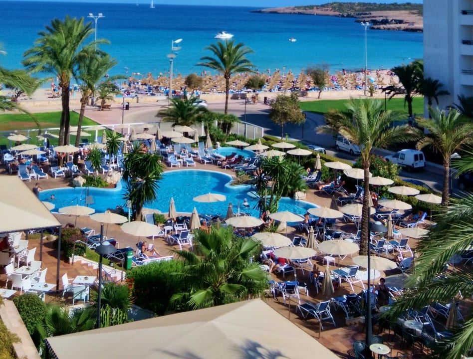 Blick von unserem Balkon auf die Anlage Hipotels Hipocampo Playa