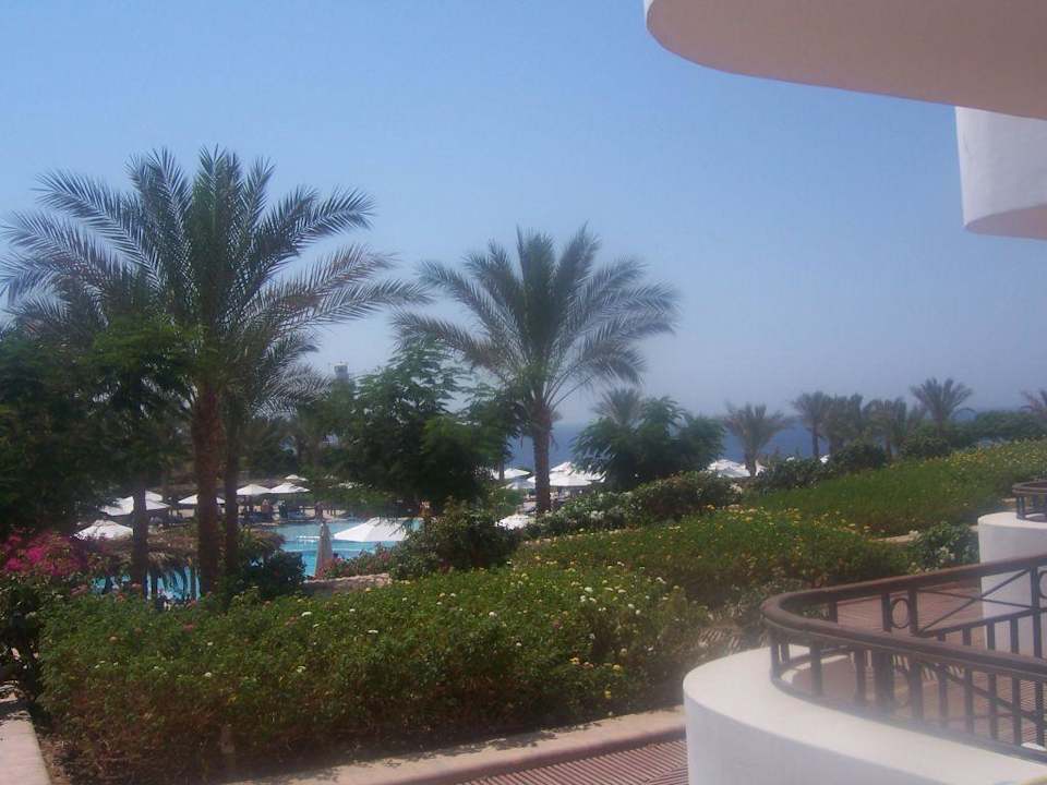 Blick vom Hotel auf Pool und Meer JAZ Fanara Resort
