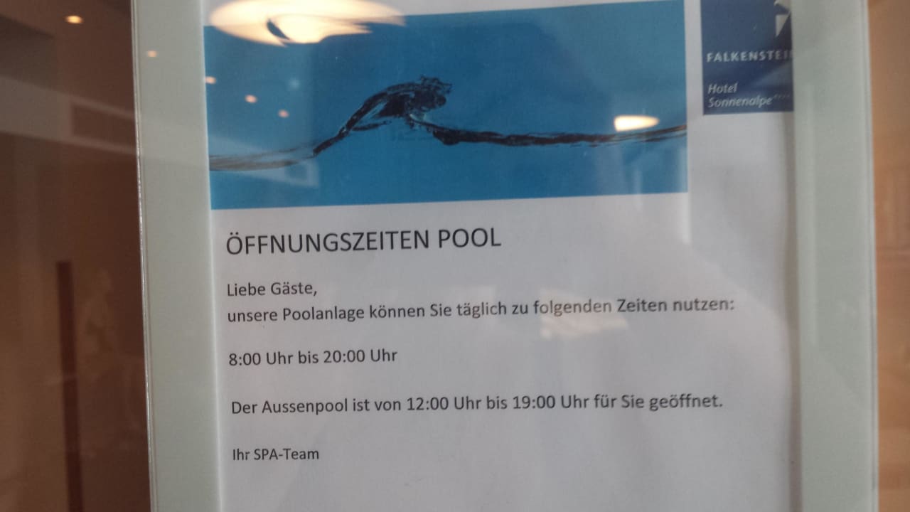 Öffnngszeiten Falkensteiner Hotel Sonnenalpe