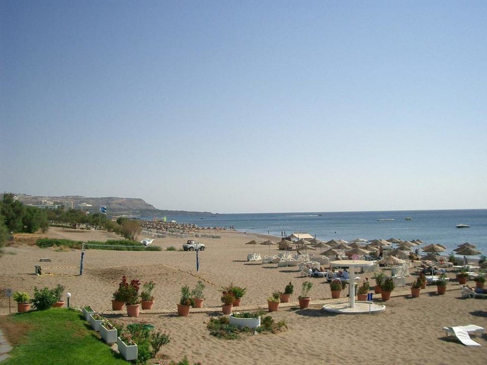 Strandabschnitt mit Volleyballfeld Hotel Calypso Beach