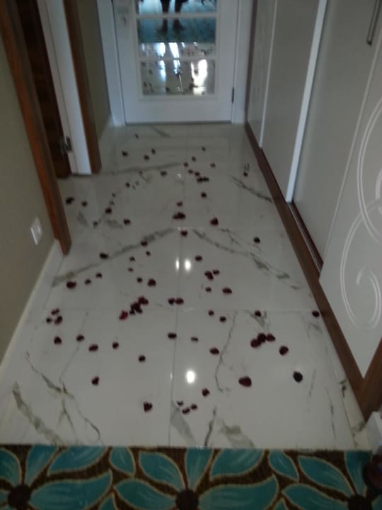 Rosenblütenschmuck im Flur des Zimmers Vikingen Infinity Resort & Spa