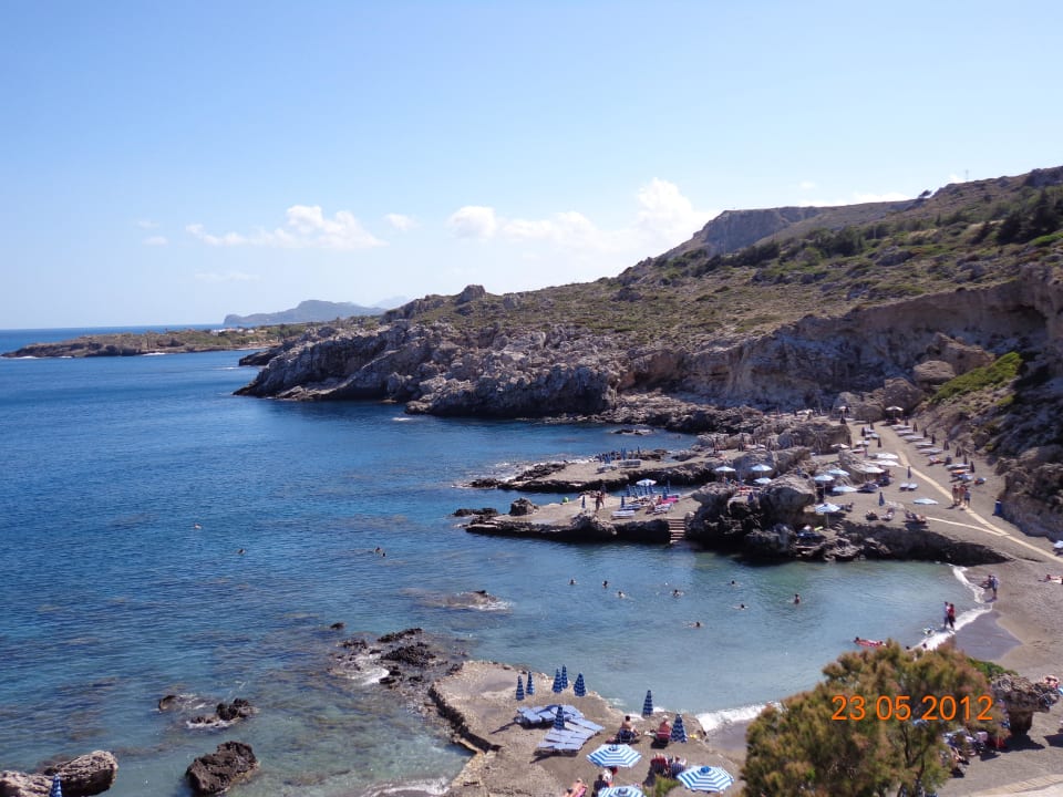 Blick auf Hotelstrand Hotel Kalithea Horizon Royal