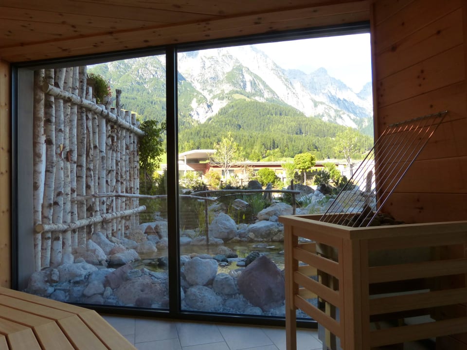 Ausblick Sauna Mountain-Spa Hotel Riederalm