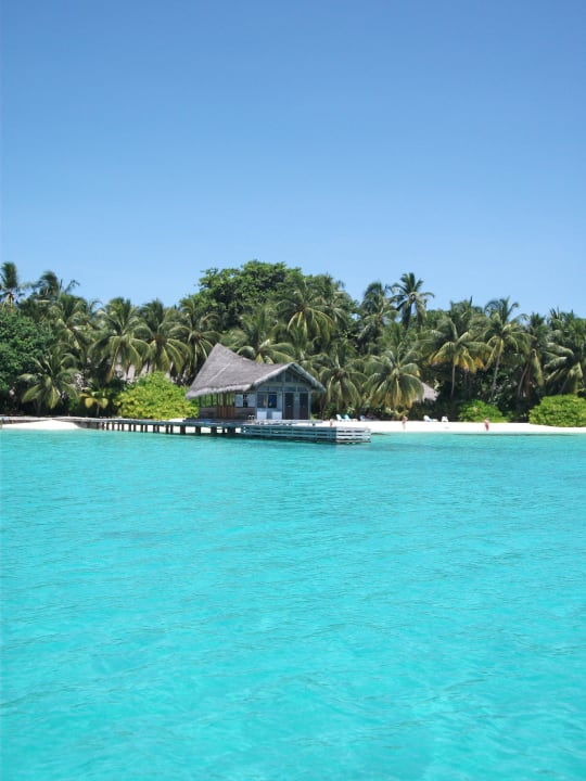 Blick auf die Insel vom Boot  Kuramathi Maldives