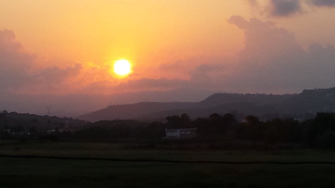 Sonnenuntergang Blick vom Zimmer HARPIN Georgioupolis Resort Aquapark & SPA